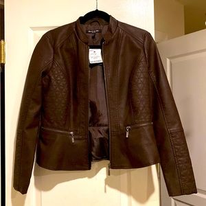 Chocolate brown Baccini jacket. Color Brown. Size Petite Medium.
